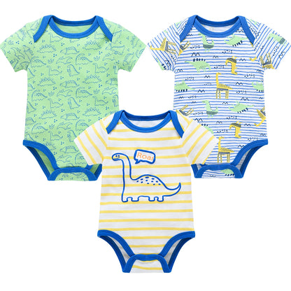 3/6 pcs a lot Baby Girls Clothes Cotton Short Sleeve Girl Bodysuit 0-12 Months Newborn