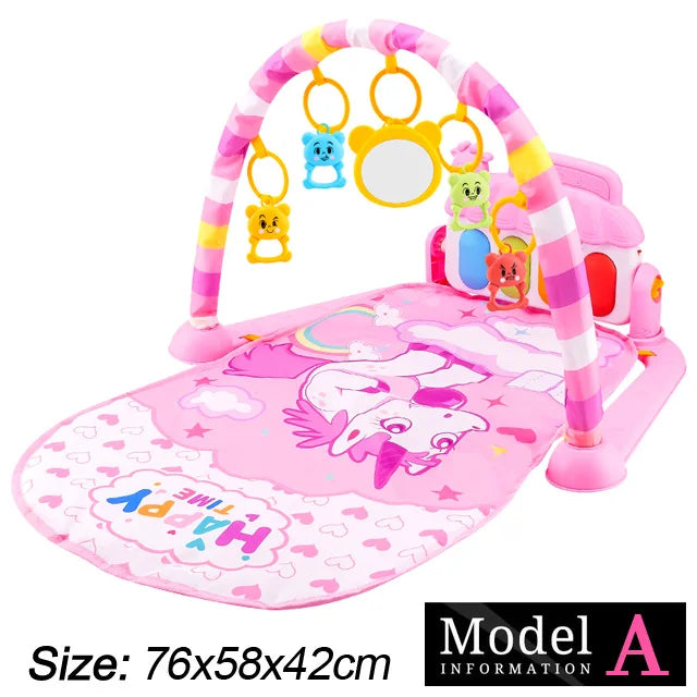 Baby Fitness Stand Music Play Gym Activity Toys Newborn Piano Game Pad Early Education 0-36 Months