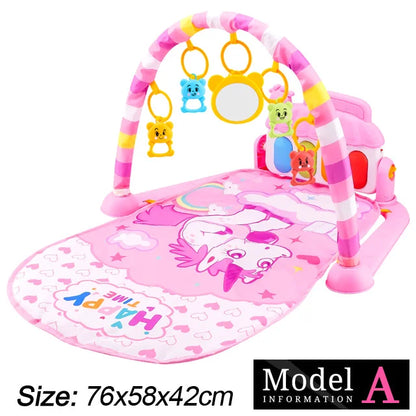 Baby Fitness Stand Music Play Gym Activity Toys Newborn Piano Game Pad Early Education 0-36 Months