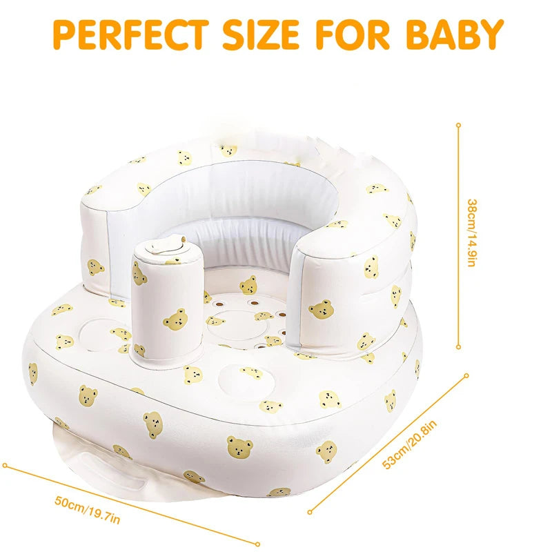 Inflatable Baby Seat for Babies 3-36 Months, Built in Air Pum  to Sit ,Feeding,