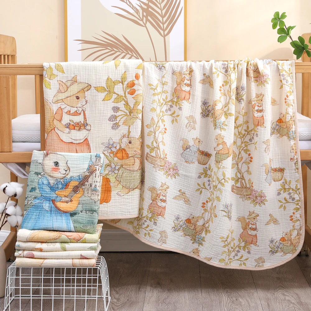 baby bath towel pure cotton gauze bath towel  absorbent newborn  blanket