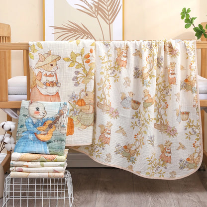 baby bath towel pure cotton gauze bath towel  absorbent newborn  blanket