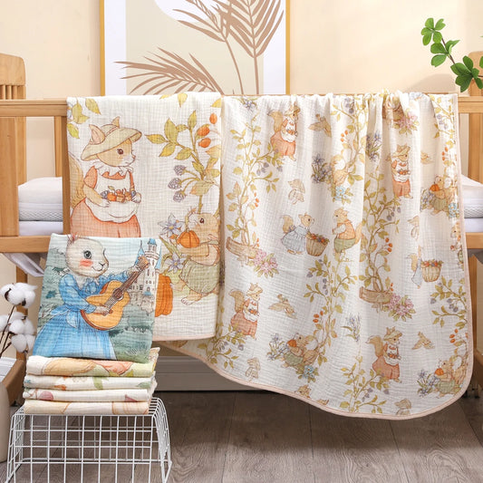 baby bath towel pure cotton gauze bath towel  absorbent newborn  blanket