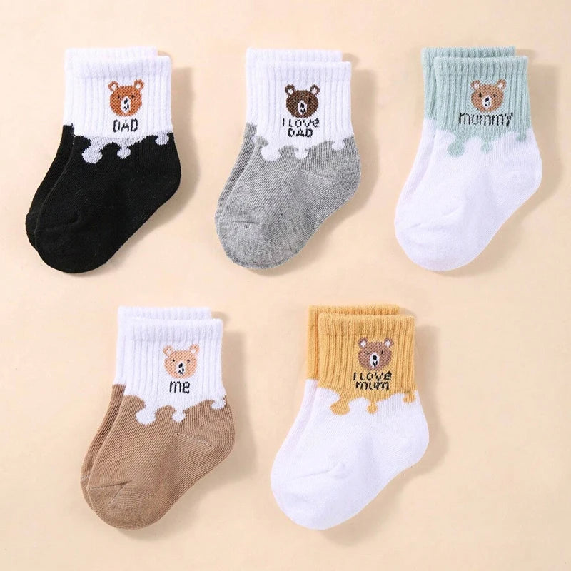 5 Pairs Baby Socks Low Cut Stretch Ankle Socks Toddler Boys Girls Baby Socks