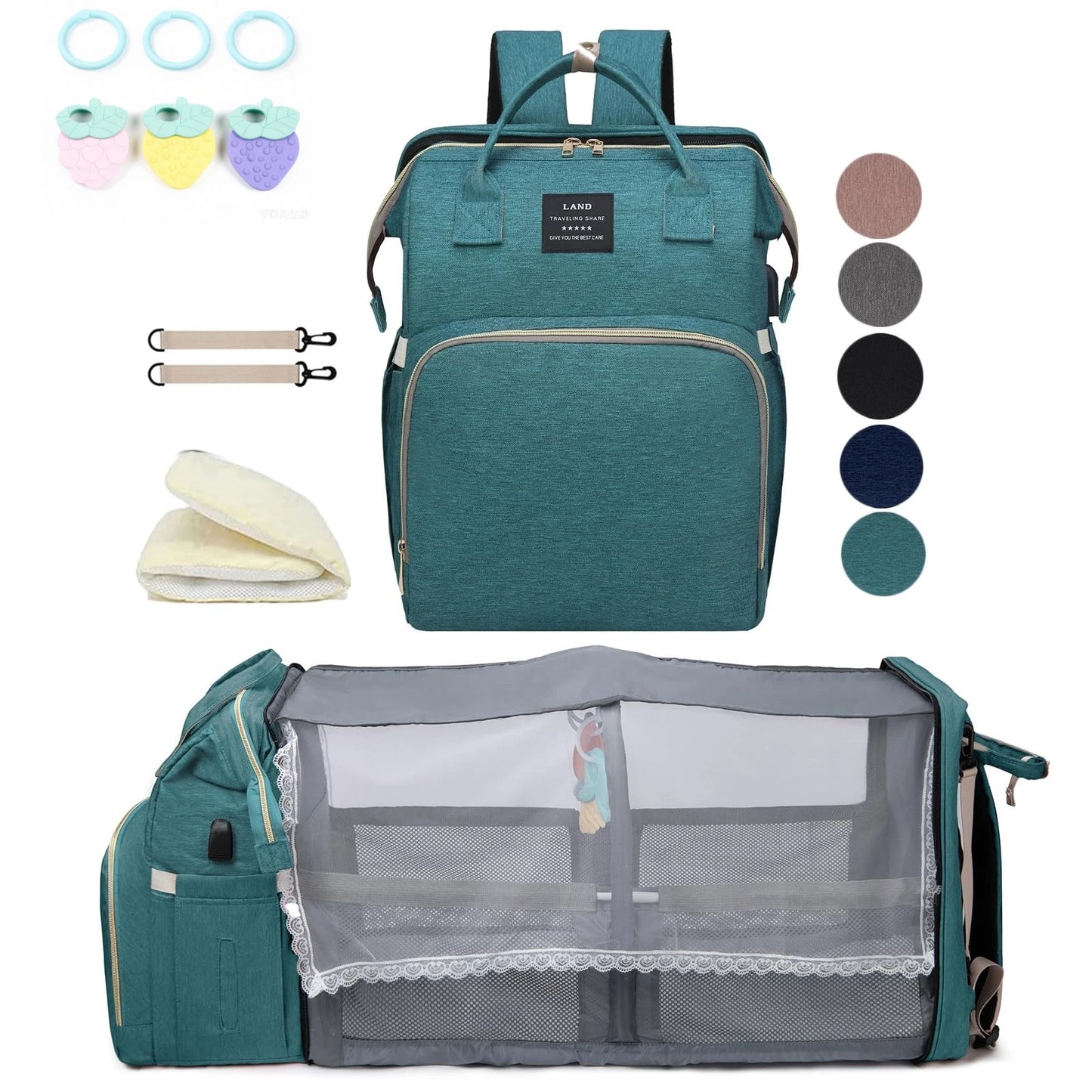 Mommy Bag Lightweight Portable Folding Crib Bed Large-capacity Bags Baby Backpack Mommy   Bag