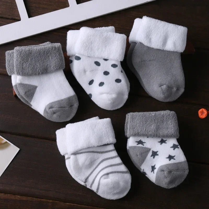 5Pairs/lot unisex Non-Skid Baby Shoe Socks 0-12months Cotton