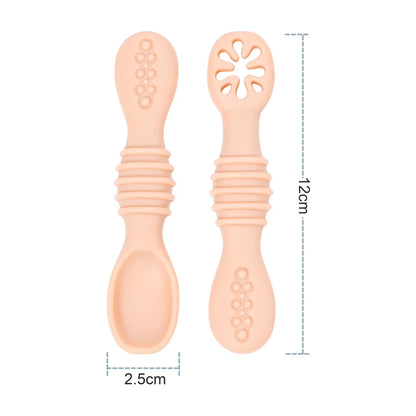 Silicone Baby Dining Plate Rice Spoon Set Cute Cartoon Children Dishes Retro Kid Bowl