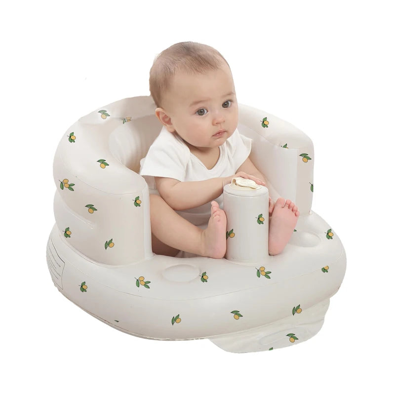 Inflatable Baby Seat for Babies 3-36 Months, Built in Air Pum  to Sit ,Feeding,