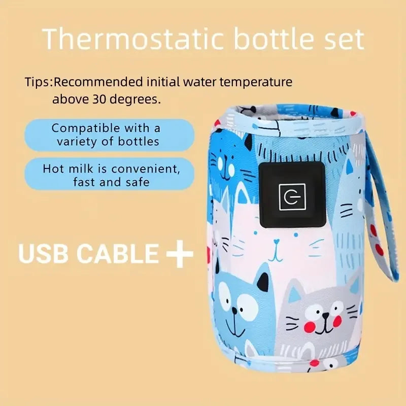 USB Milk Water Warmer, Travel Stroller Insulated Bag, Nursing Bottle Heater, Portable Bottle Feeding Warmer,