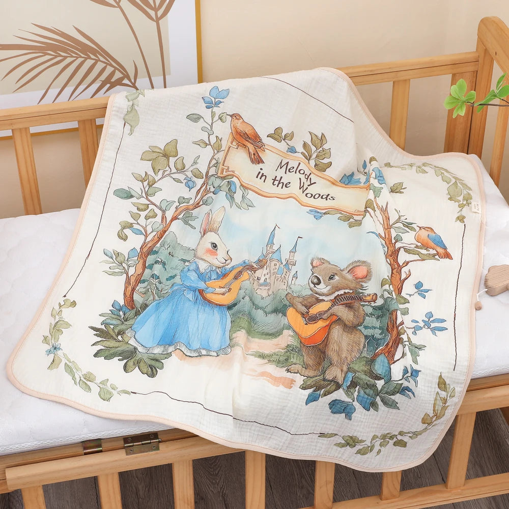 baby bath towel pure cotton gauze bath towel  absorbent newborn  blanket