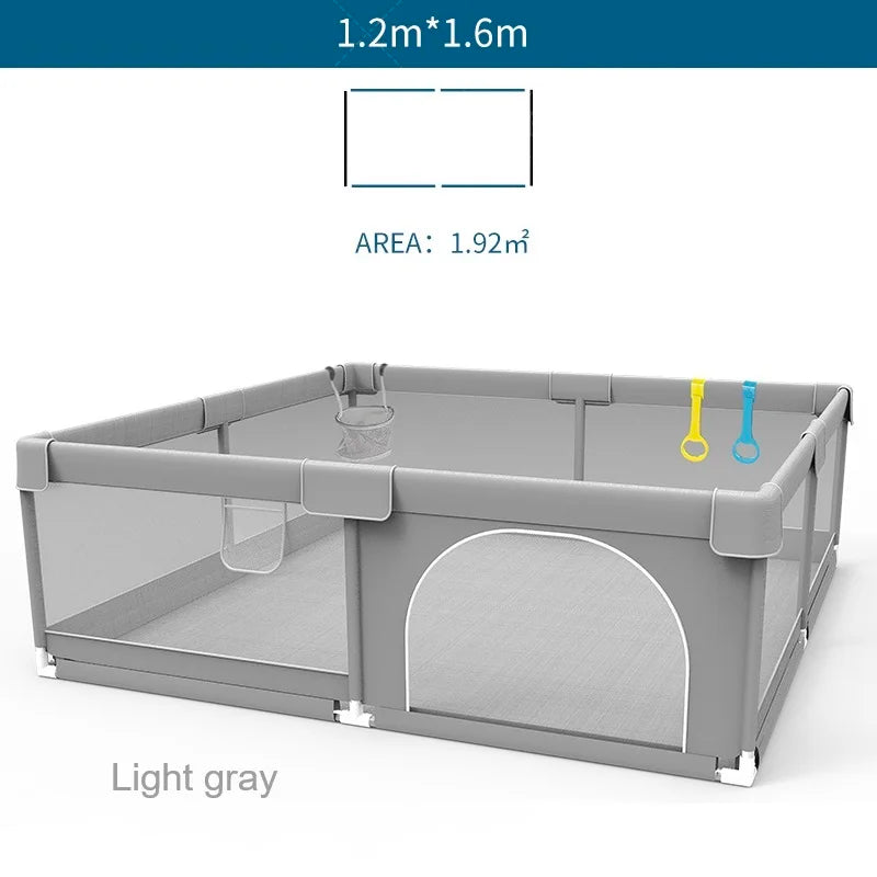 IMBABY Baby Playpens Light Gray Corral for Baby Playground with Pull Ring Child Safety Barrier