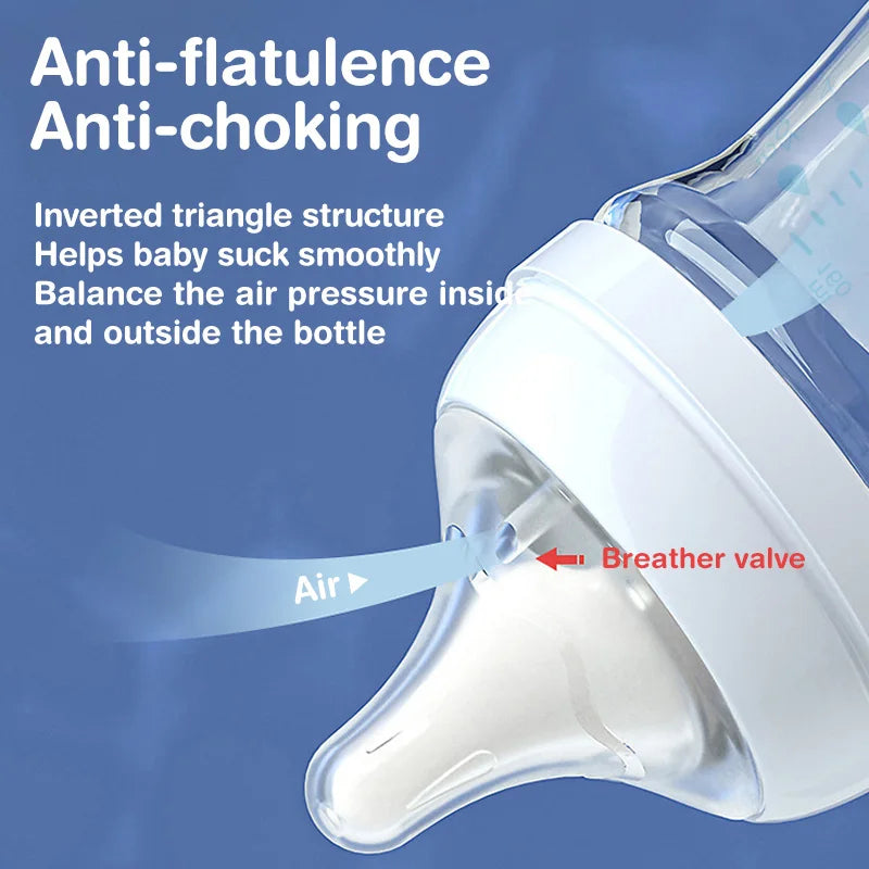 Anti-Choke Baby Bottle Newborn Glass Bottles 90/160ML Anti-flatulence Milk Feeding Bottles BPA Free 0-3 Month