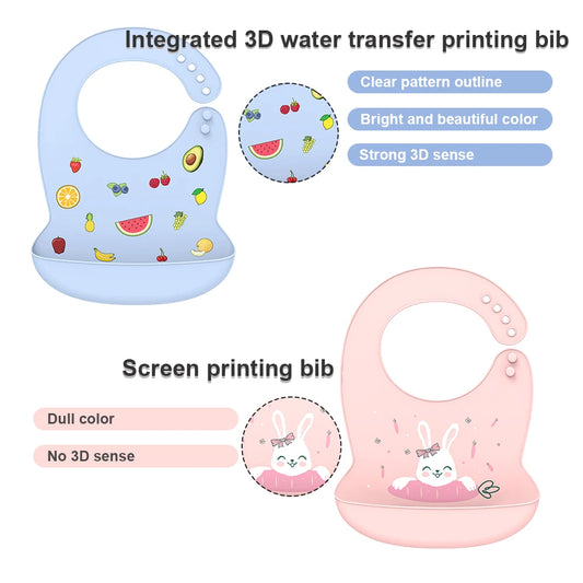 Silicone Bib Waterproof Saliva Dripping Banana Bibs Cartoon Soft Edible Aprons Baby Adjustable Burp Scarf