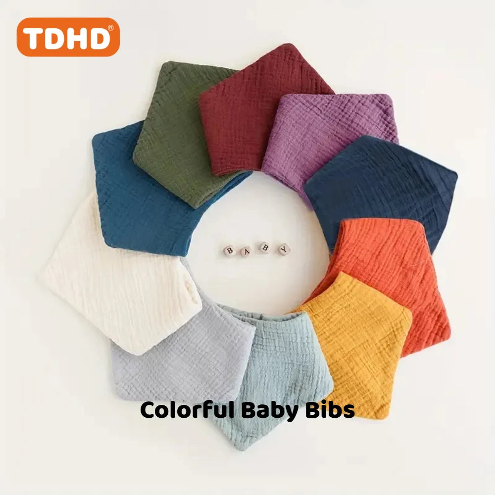 7pcs Baby Bibs Soft, Absorbent Drool & Eating Bibs with Button Closure, Mixed Colors, Ideal for Infants & Toddler