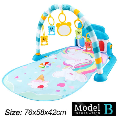 Baby Fitness Stand Music Play Gym Activity Toys Newborn Piano Game Pad Early Education 0-36 Months