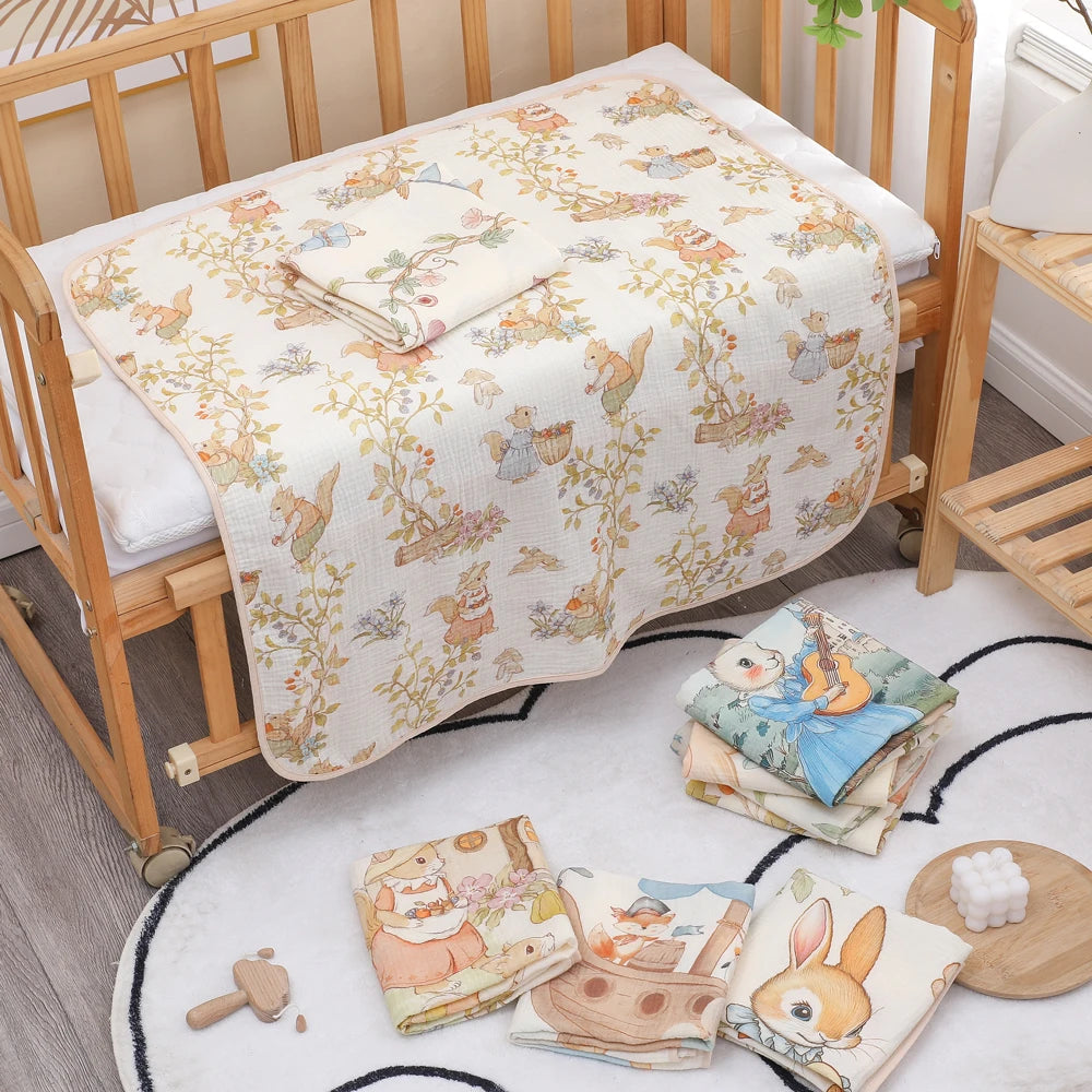baby bath towel pure cotton gauze bath towel  absorbent newborn  blanket