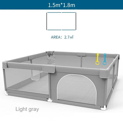 IMBABY Baby Playpens Light Gray Corral for Baby Playground with Pull Ring Child Safety Barrier