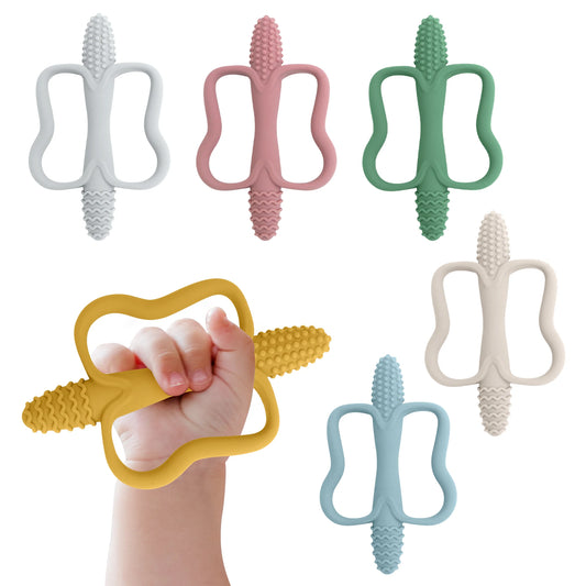 Baby teething toys with easy-grip handles, silicone teething toysfor babies 0-6  months, 6-12 months