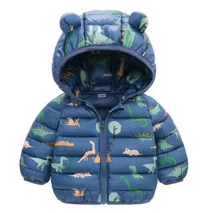 Baby Boys Girls Jackets For Kids Cartoon Bear Zipper Coats  Warm Down Jackets