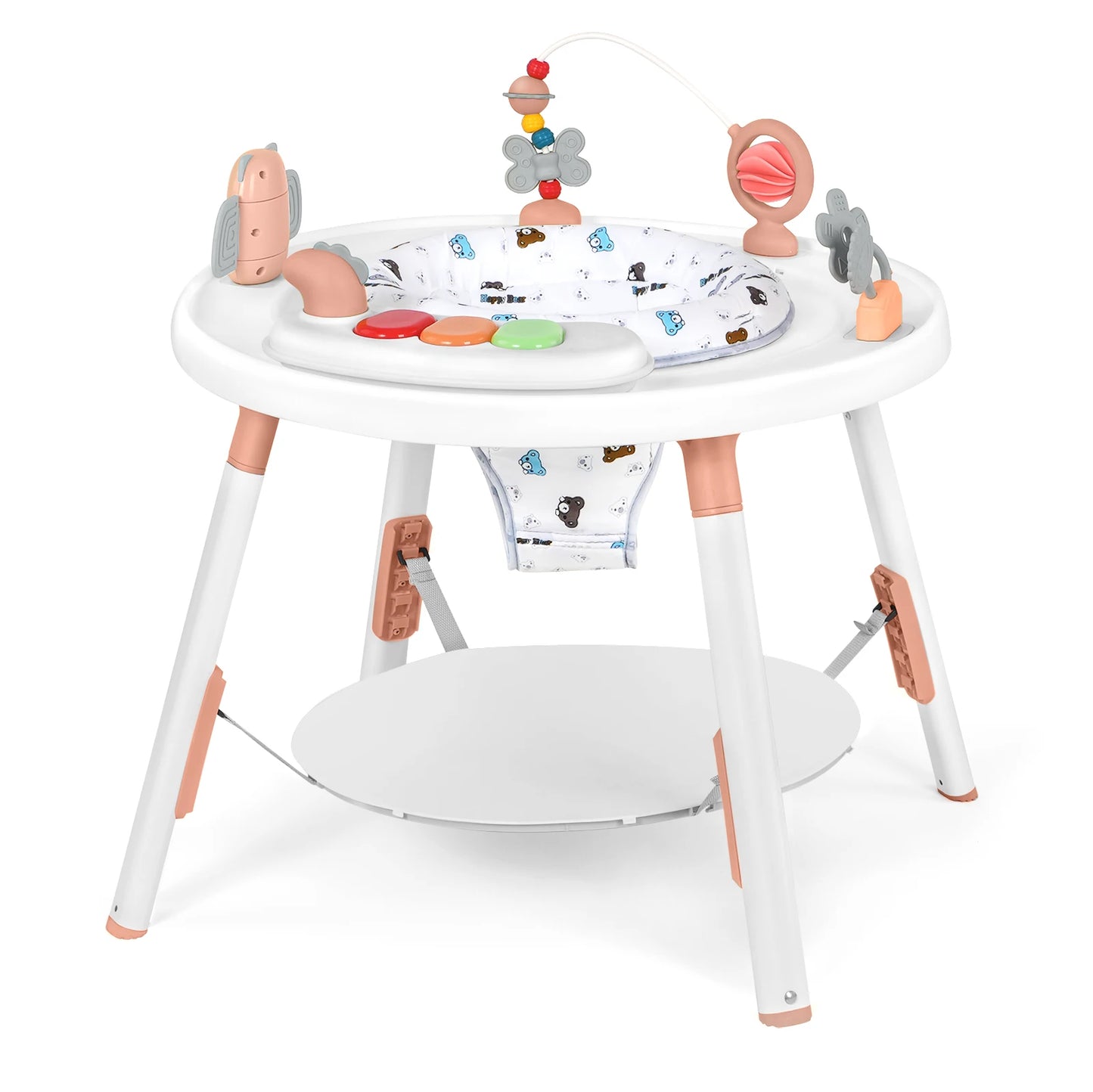 Multi-Functional Baby Play Center– 3-in-1 Activity Center with Toys, 360° Seat & Adjustable Height (Blue/Pink/Green)