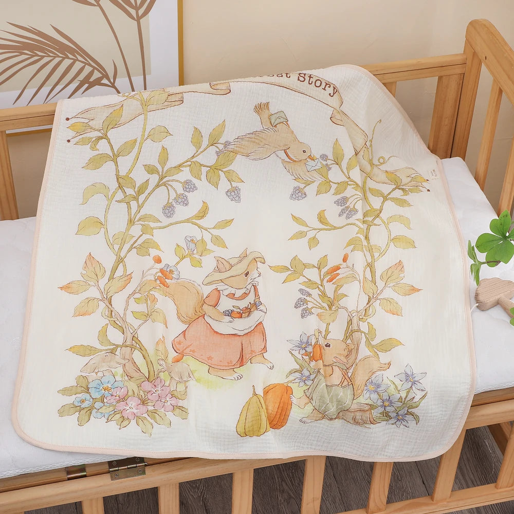 baby bath towel pure cotton gauze bath towel  absorbent newborn  blanket