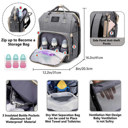 Mommy Bag Lightweight Portable Folding Crib Bed Large-capacity Bags Baby Backpack Mommy   Bag