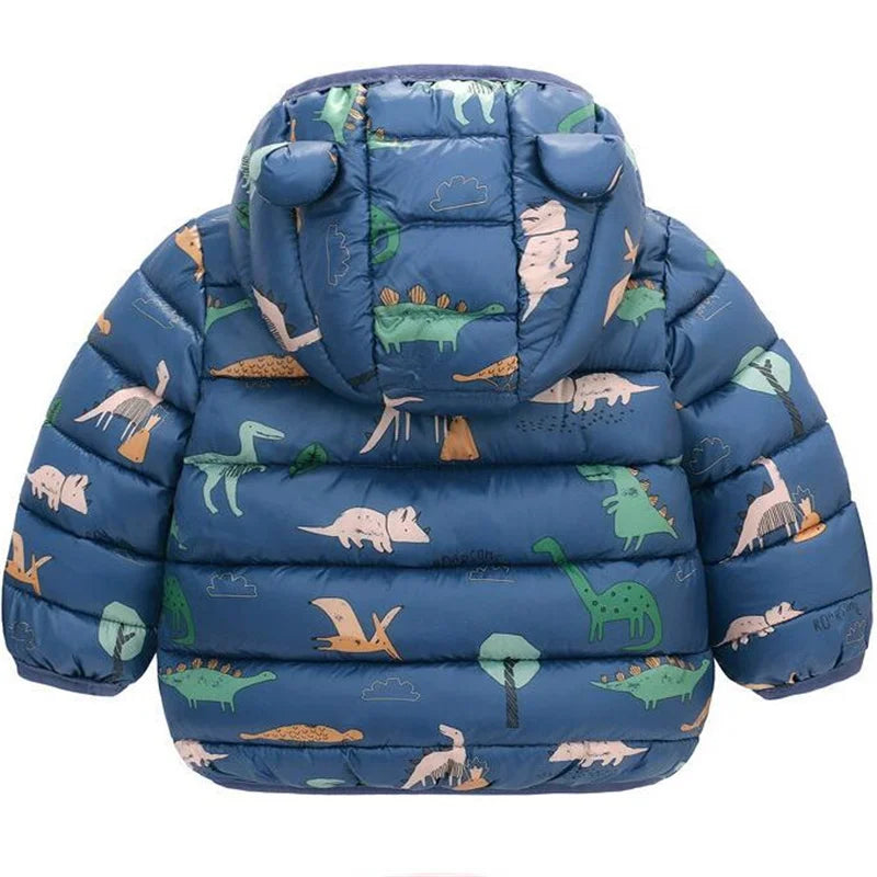 Baby Boys Girls Jackets For Kids Cartoon Bear Zipper Coats  Warm Down Jackets