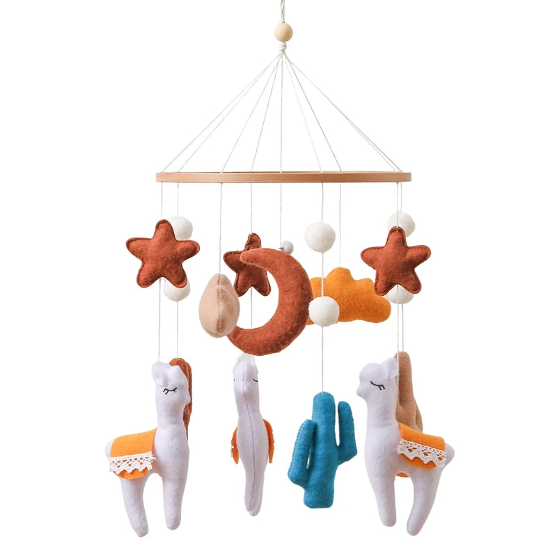 Baby Crib Mobile Rattle Toy 0-12Months Infant  Felt mobile Teddy Velvet Bear  Bell