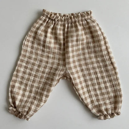 Organic Cotton Baby Pants Newborn Toddlers Print Soft Muslin Clothes Pants Capris