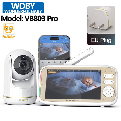 5 Inch Baby Monitor, Dual Control with Two Way and Audio Night Vision