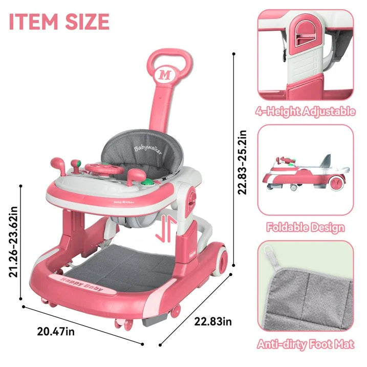 5 in 1 Baby Infant Walker Anti-Rollover Walker with Learning Toy for Infants anti-rollover Multifunctional