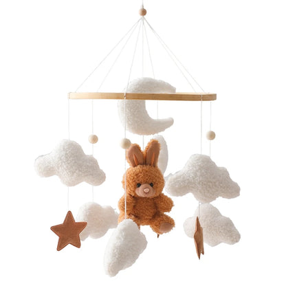 Baby Crib Mobile Rattle Toy 0-12Months Infant  Felt mobile Teddy Velvet Bear  Bell