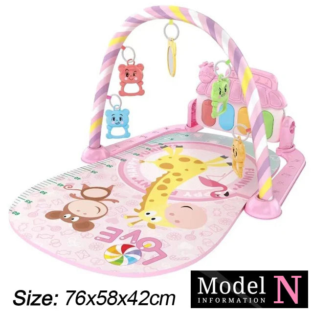 Baby Fitness Stand Music Play Gym Activity Toys Newborn Piano Game Pad Early Education 0-36 Months