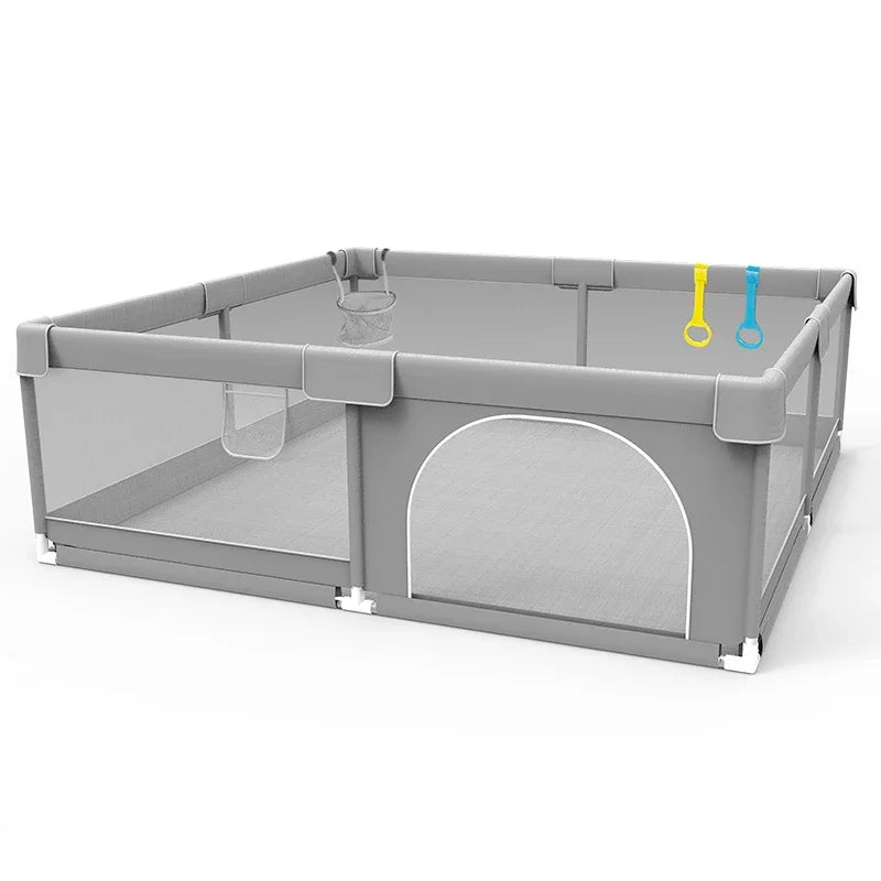 IMBABY Baby Playpens Light Gray Corral for Baby Playground with Pull Ring Child Safety Barrier