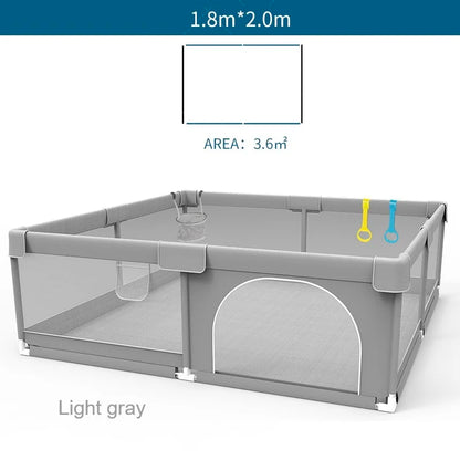 IMBABY Baby Playpens Light Gray Corral for Baby Playground with Pull Ring Child Safety Barrier