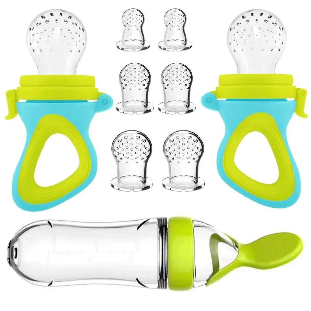 Squeezing Feeding Bottle Cup Silicone Newborn Baby Pacifier Training Rice Spoon Infant Cereal Food