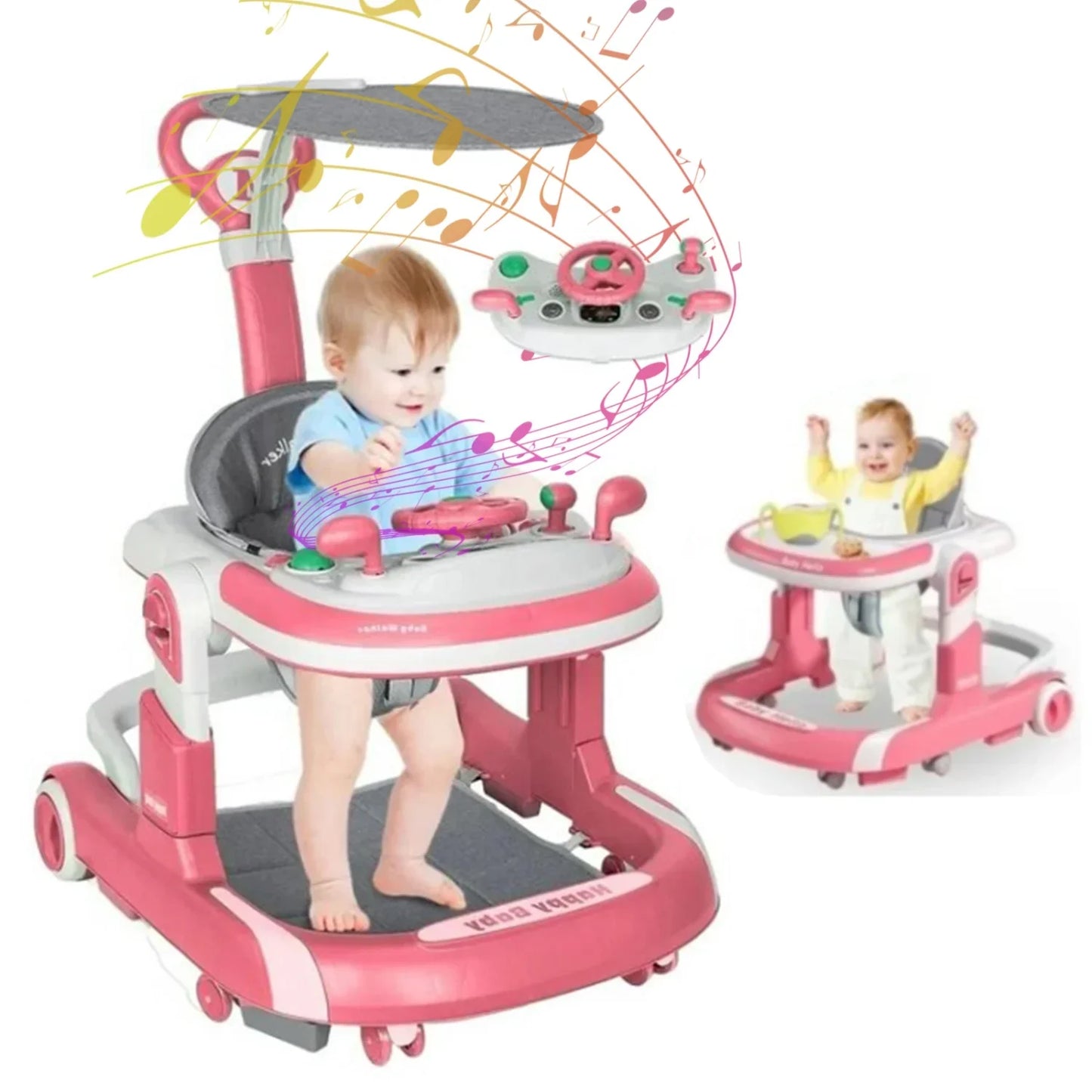 5 in 1 Baby Infant Walker Anti-Rollover Walker with Learning Toy for Infants anti-rollover Multifunctional