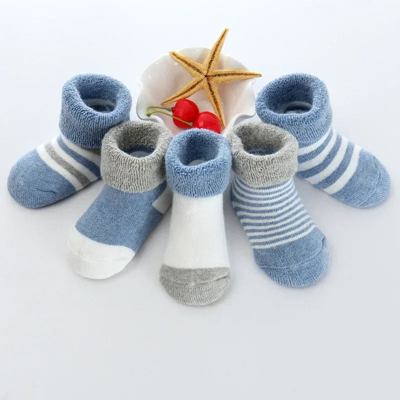 5Pairs/lot unisex Non-Skid Baby Shoe Socks 0-12months Cotton