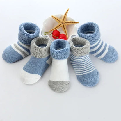 5Pairs/lot unisex Non-Skid Baby Shoe Socks 0-12months Cotton