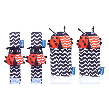 Foot Finders & Wrist Rattles for Infants Toys Black and White Sensory Toys Baby Essentials for Newborn Wrist Rattle Baby Gifts