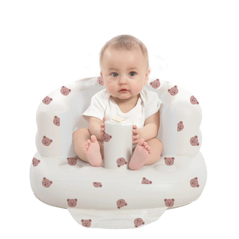 Inflatable Baby Seat for Babies 3-36 Months, Built in Air Pum  to Sit ,Feeding,