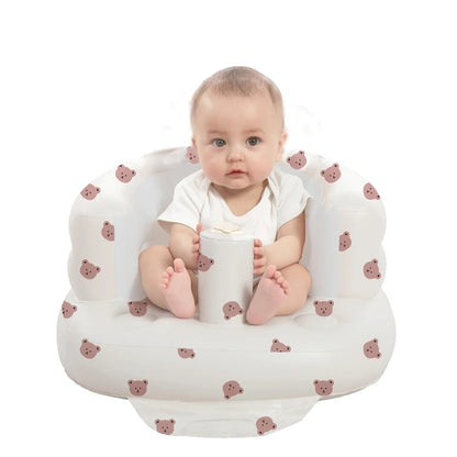 Inflatable Baby Seat for Babies 3-36 Months, Built in Air Pum  to Sit ,Feeding,
