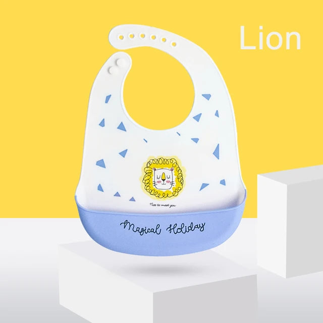 Silicone Bib Waterproof Saliva Dripping Banana Bibs Cartoon Soft Edible Aprons Baby Adjustable Burp Scarf