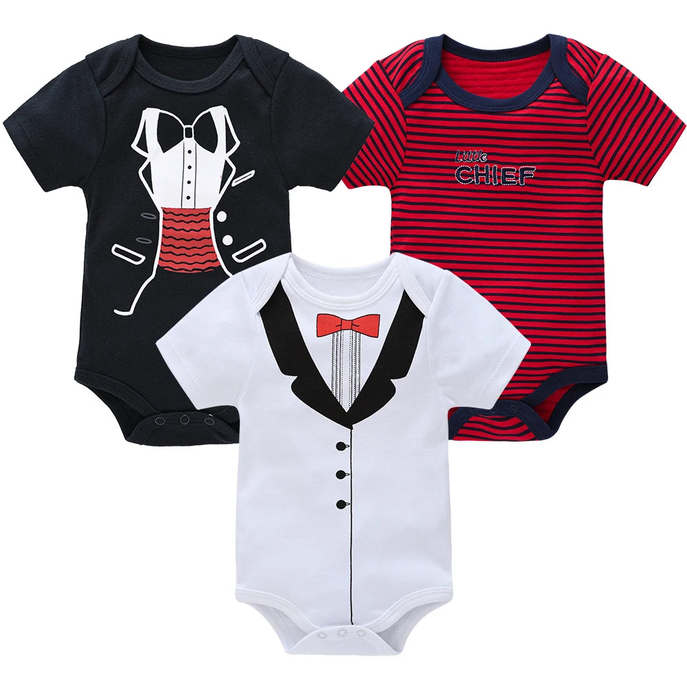 3/6 pcs a lot Baby Girls Clothes Cotton Short Sleeve Girl Bodysuit 0-12 Months Newborn