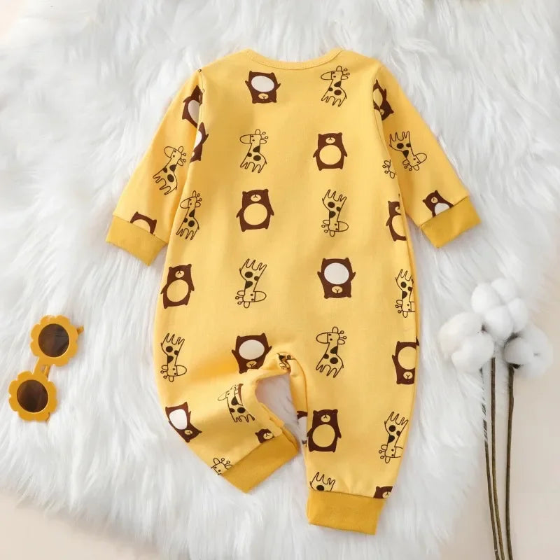 Newborn Baby Romper  100% Cotton Girl Boy 0-18  Spring Long Sleeve Soft Infant Clothes
