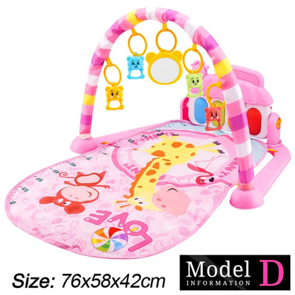 Baby Fitness Stand Music Play Gym Activity Toys Newborn Piano Game Pad Early Education 0-36 Months