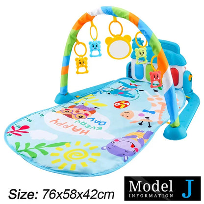 Baby Fitness Stand Music Play Gym Activity Toys Newborn Piano Game Pad Early Education 0-36 Months