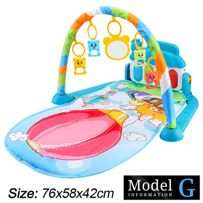 Baby Fitness Stand Music Play Gym Activity Toys Newborn Piano Game Pad Early Education 0-36 Months
