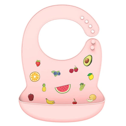 Silicone Bib Waterproof Saliva Dripping Banana Bibs Cartoon Soft Edible Aprons Baby Adjustable Burp Scarf