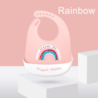 Silicone Bib Waterproof Saliva Dripping Banana Bibs Cartoon Soft Edible Aprons Baby Adjustable Burp Scarf